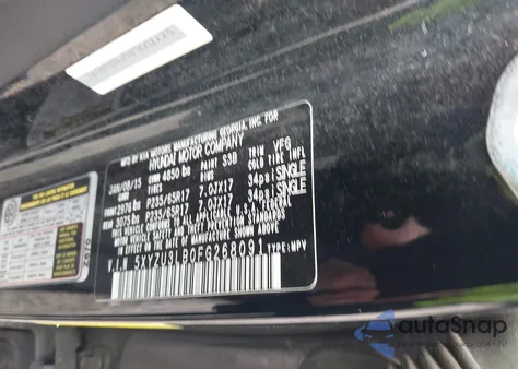 2015 Hyundai Santa Fe Sport 2.4L из США, поврежденный, VIN 5XYZU3LB0FG268091